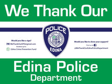 Plastic Yard Sign: Edina Police Dept.